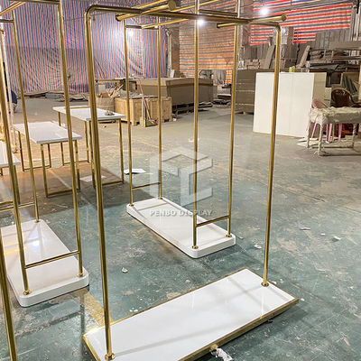 Veneered Clothing Shop Display Furniture Garment Diplay Rack