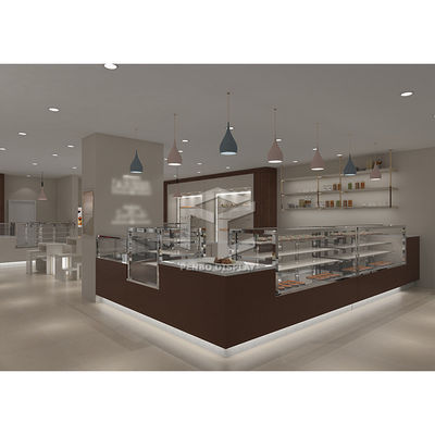 積層物の白く甘い店の表示付属品の菓子屋の家具のカウンター