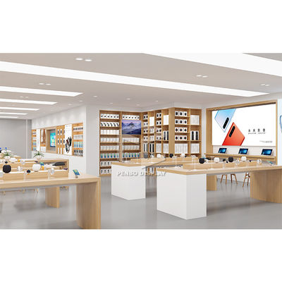 OEM MDFの携帯電話の表示棚の携帯電話の付属品は設計買物をする